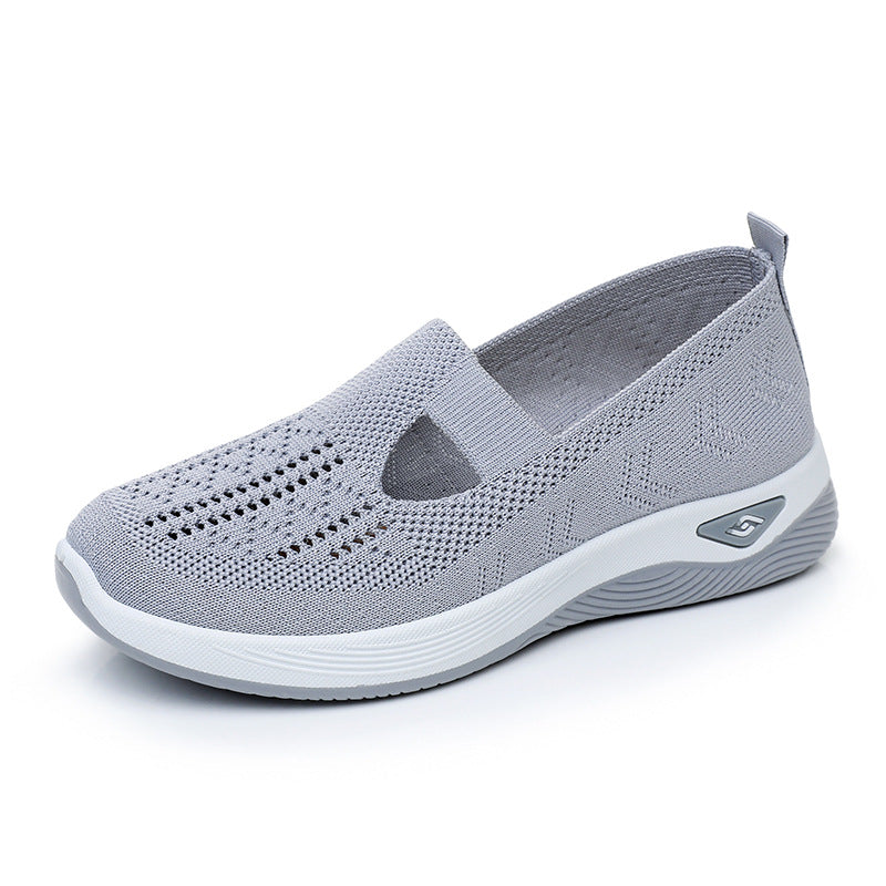 Women's Autumn Breathable Soft Bottom Shoes for Middle-Aged and Elderly Mothers Cross-Border Casual Women's Shoes All-Match Slip-on Women's Cloth Shoes