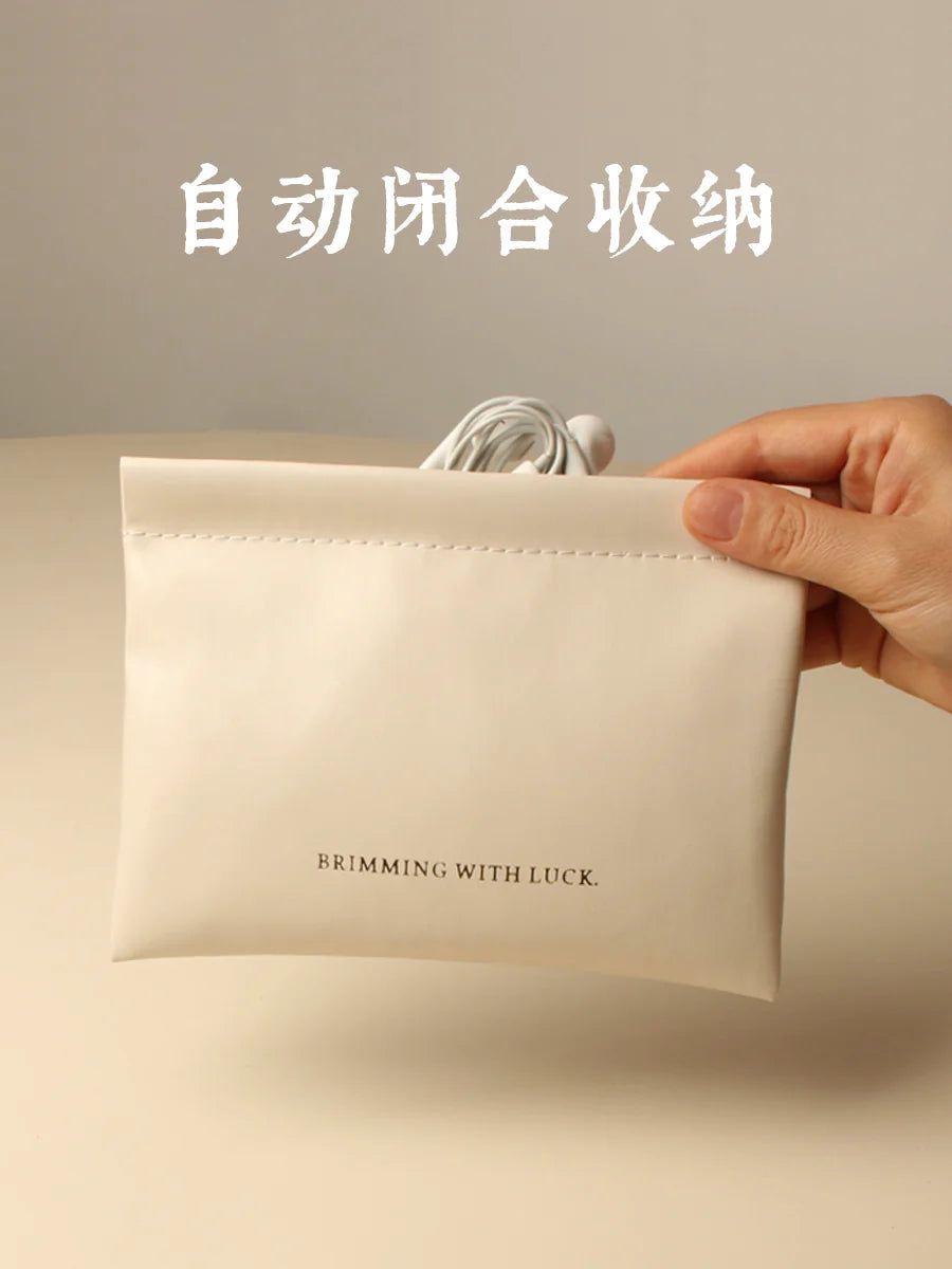 Data Cable Storage Bag Automatic Closed Portable Headset Charger Charging Treasure Cosmetic Sample Mini Bag