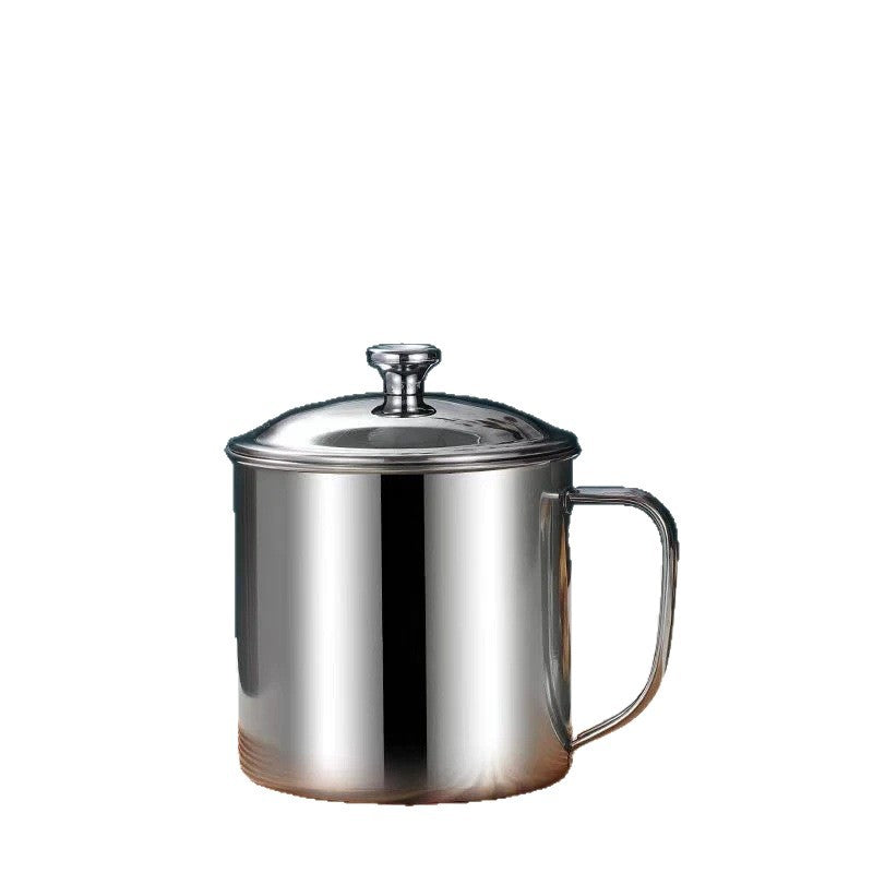 [Multiple Specifications] Thickened Stainless Steel Cup with Lid Children Student Drinking Cup Mug Chess and Card Room Tea Jar