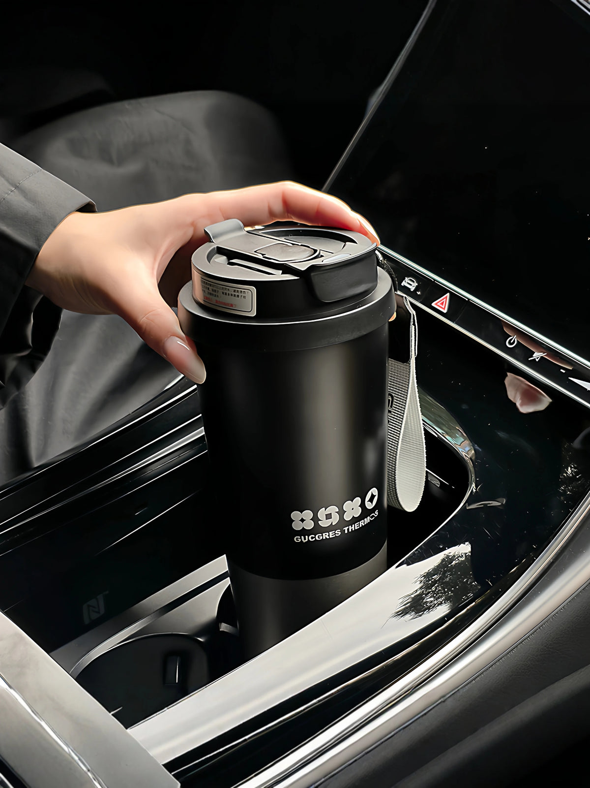 High-Grade Vacuum Cup Men's 2026 New Car Water Cup Portable Stainless Steel Straw Cup with Coffee Cup