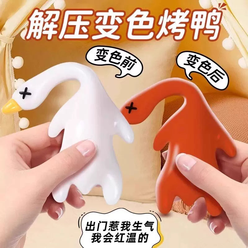 Color-Changing Roast Duck Pendant Genuine UV Duck Color-Changing Toy Little Duck Internet Celebrity Decompression Keychain Roast Goose