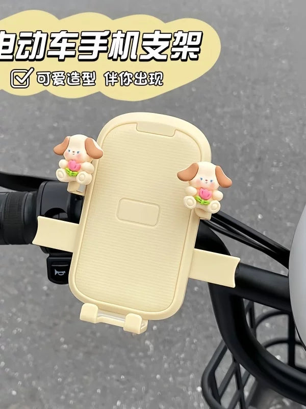 Electric Car Mobile Phone Bracket Motorcycle Navigation Bracket Anti-Shake Cute Bicycle Artifact Shockproof Mobile Phone