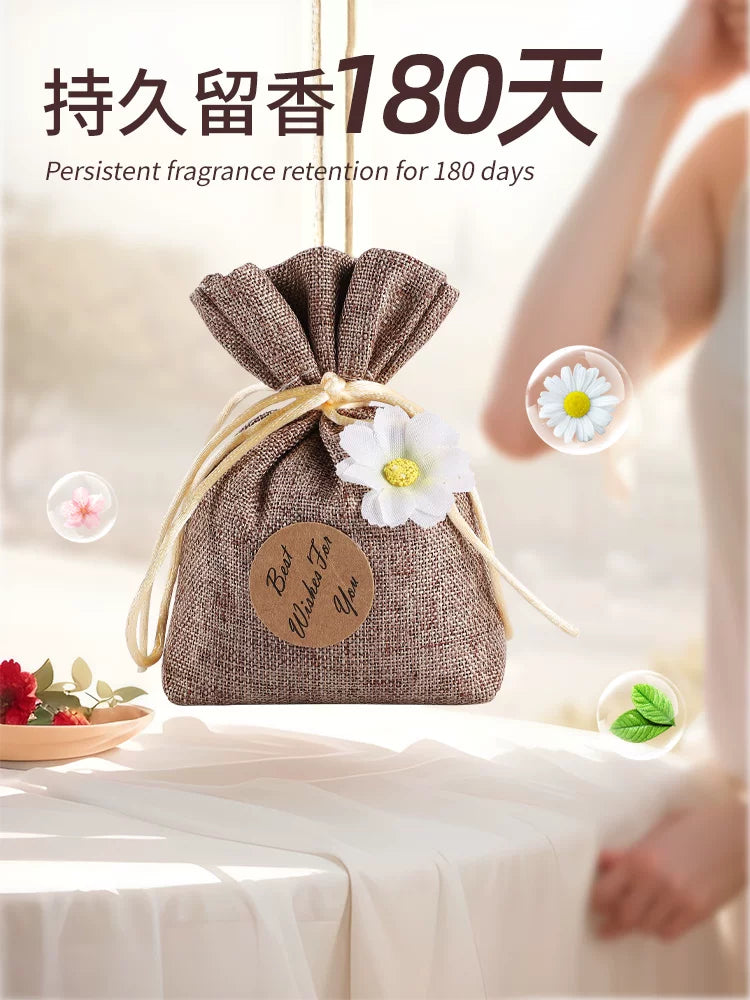 Gardenia Aromatherapy Sachet Wardrobe Long-Lasting Fragrance Deodorant Artifact Fragrance Cleaning Sachet Wardrobe Advanced Clothing for Car