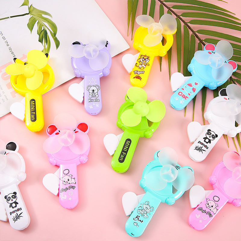 Creative Hand Pressure Fan Children Handheld Cartoon Mini Press Small Fan Kindergarten Gift Stall Supply