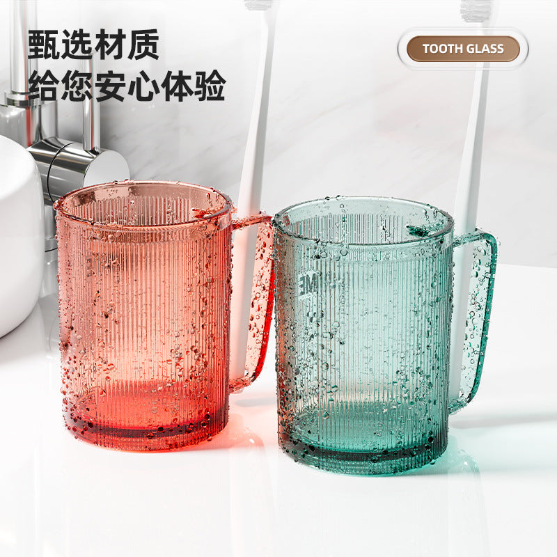Long-Handle High-End Light-Luxury Toothbrush Cup, Mouthwash and Brushing Rinse Cup for Children, Couples and Household Toothpaste & Toothbrush Storage