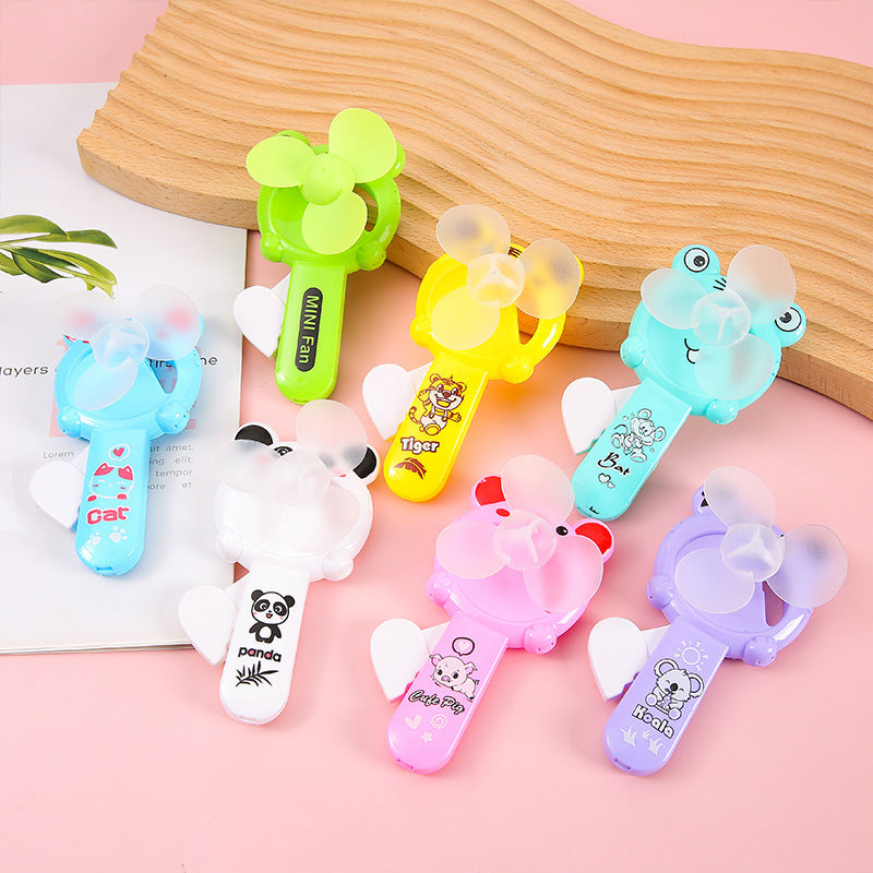 Creative Hand Pressure Fan Children Handheld Cartoon Mini Press Small Fan Kindergarten Gift Stall Supply