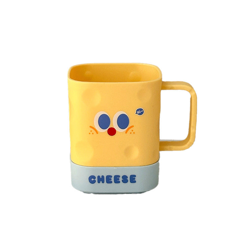 2025 New Cute Cheese Washing Cup, Brushing Cup for Student Dormitory, Couple Mouthwash Cup, Household Toothbrush