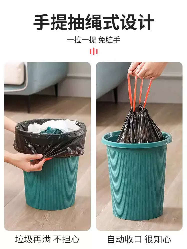 Kitchen Garbage Bag Household Portable Thickened Drawstring Black Large Plastic Bag Affordable Storage Extra Thick Classification