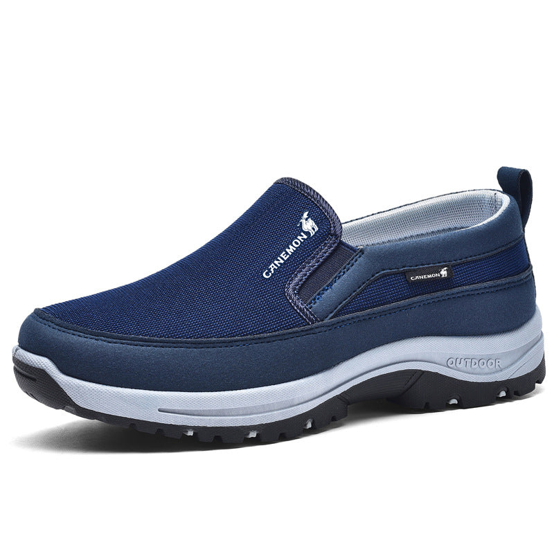 Men's Non-Slip Slip Slip-on Walking Shoes Size 49 Cross-Border Large Size Casual Mesh Sneakers Soft Bottom Travel Shoes