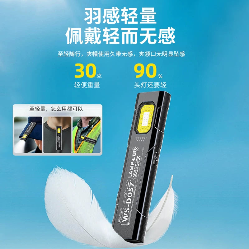 Work Light Flashlight Small Portable Led Magnetic Suction Mini Outdoor Strong Light Charging Maintenance Light Lighting Emergency