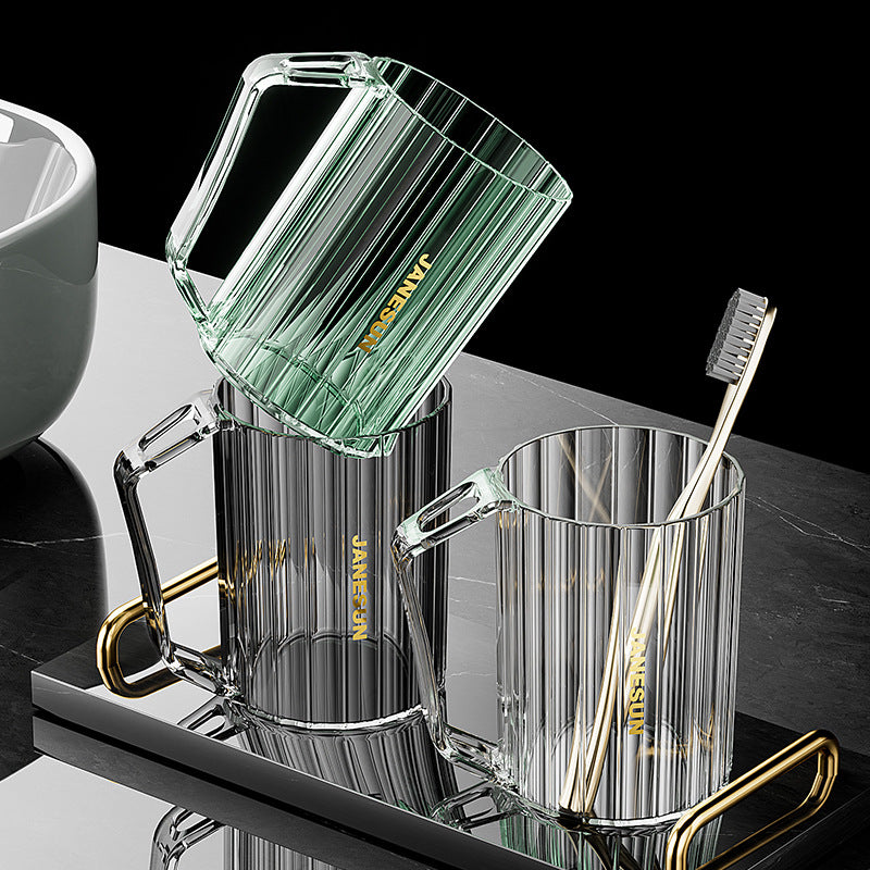 Home Mouth Rinse Cup for Students, Dorm Rooms and Couples, Bathroom Toothbrush Tumbler, Clear Drop-Resistant Travel Tooth Cup