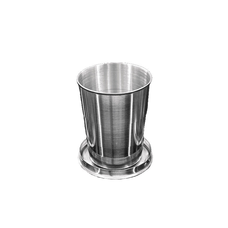 Portable Stainless Steel Collapsible Cup for Outdoor Travel, Creative Compressed Folding Wash Cup