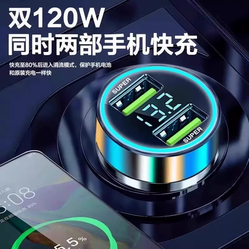 Car Charger Super Fast Charging Head for Huawei Mobile Phone Cigarette Lighter Conversion Plug Car Charger USB for Car