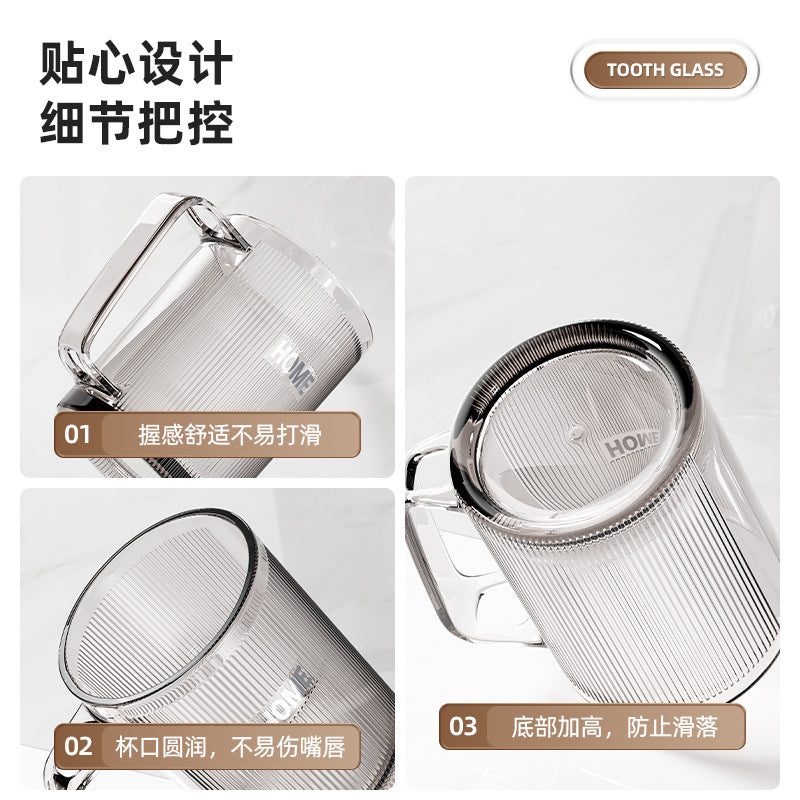 Long-Handle High-End Light-Luxury Toothbrush Cup, Mouthwash and Brushing Rinse Cup for Children, Couples and Household Toothpaste & Toothbrush Storage