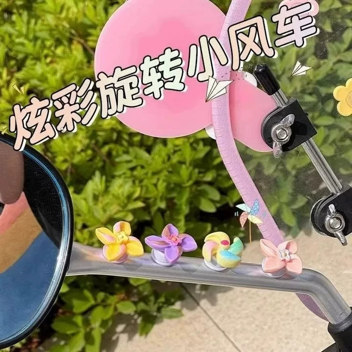 Electric Car Mini Windmill Decoration Motorcycle Bicycle Healing Series Car Decoration Small Accessories Cute