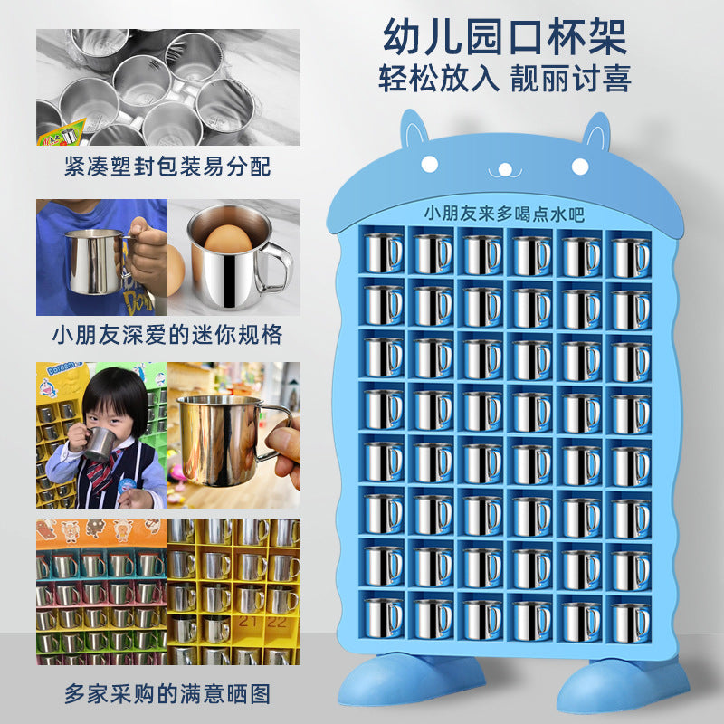 Kindergarten 304 Stainless Steel Cup Water Cup Tea Cup Tea Jar Children with Handle Small Water Cup Drinking Cup Jar