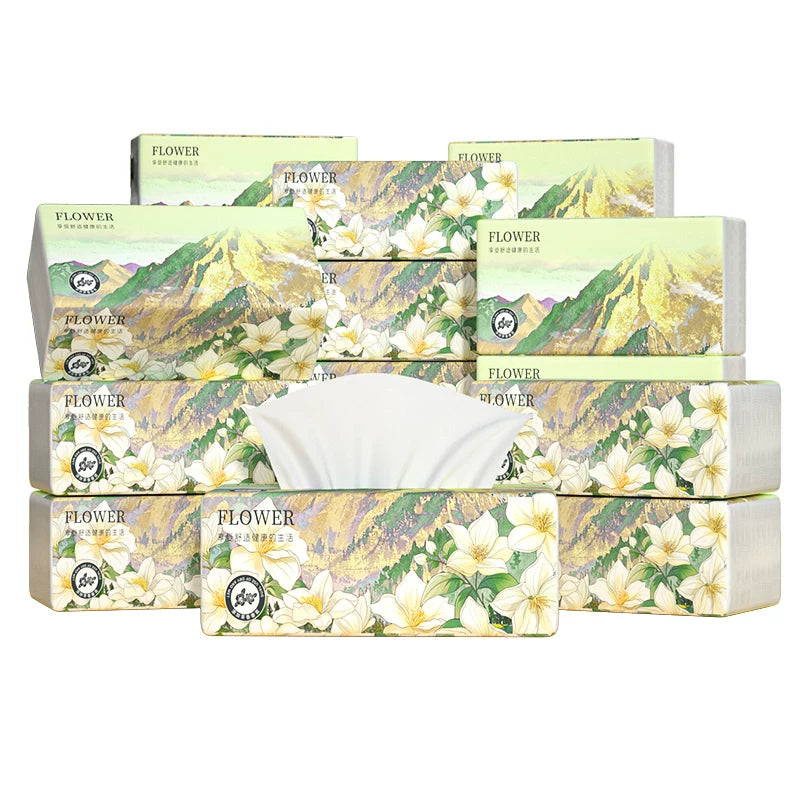 Camellia Fragrant Tissue Large Bag Tissue Full Box Affordable Toilet Paper Household Kitchen Hand Towel Paper Napkin Paper Drawer