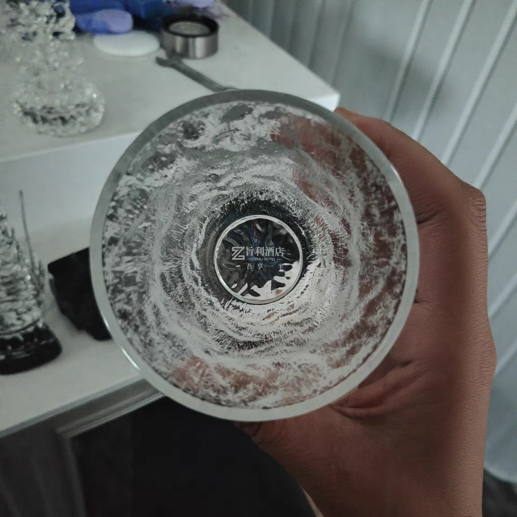 Free Delivery Glacier Glass Drinking Cup for Office and Home, Stylish Juice, Coffee, Whiskey and Wine Glass, Customizable