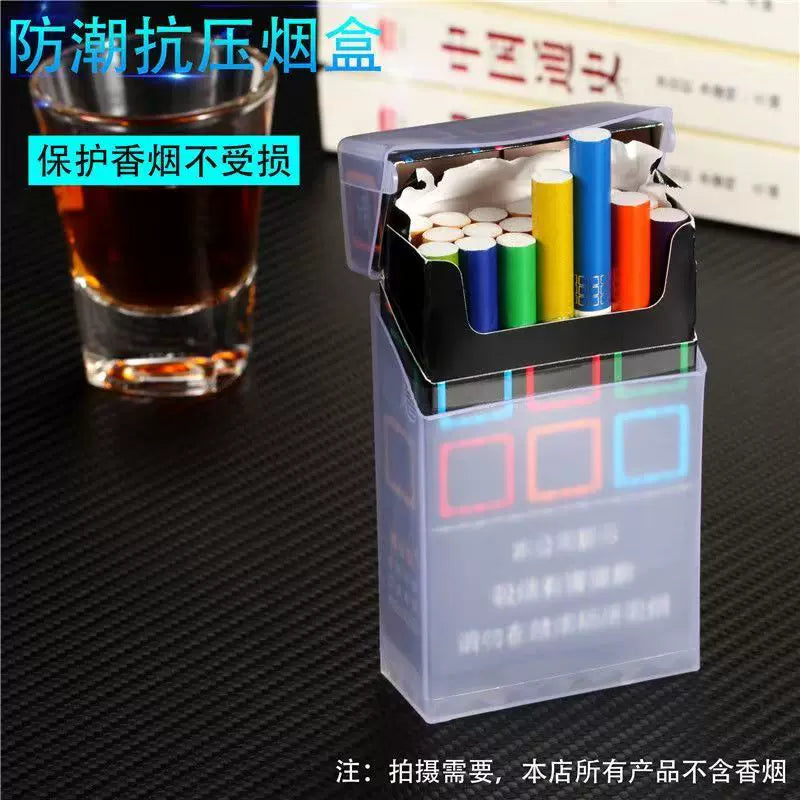 Transparent Cigarette Case Cover Portable Thickened Anti-Pressure 20 PCs Soft and Hard Bag Sweat-Proof Flip Creative Cigarette Case Protective Cover