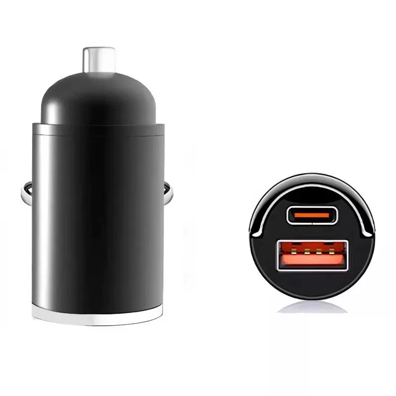 Cigarette Lighter Invisible Car Charger Car Charger Mobile Phone Super Fast Charge Apple Android Car One Drag Two Flash Plug
