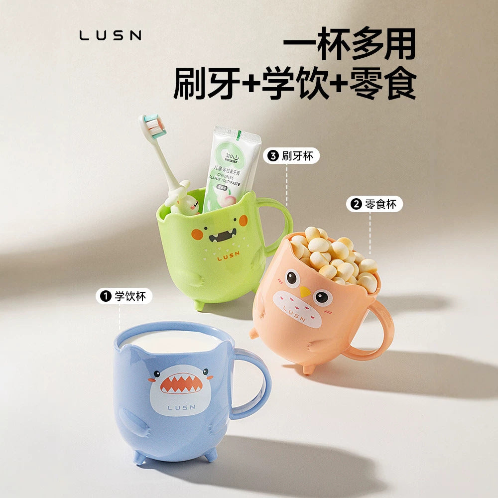 Lusn Kids' Toothbrush Rinse Cup Set for Boys and Girls 1-3 Years Old, Toddler Mouthwash Toothbrush Kit with Wash Cup