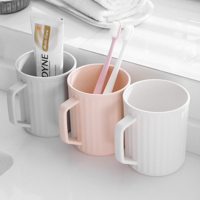 Stylish Thickened Large-Capacity Mouthwash Cup with Handle for Household Bathroom Use, Couple Toothbrush Cup