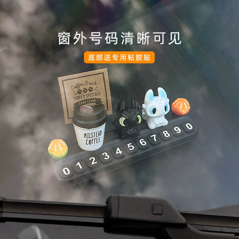 Mobile Phone Card 2026 New Toothless Baby Temporary Parking Number Plate Car Personalized Creative Car Decoration