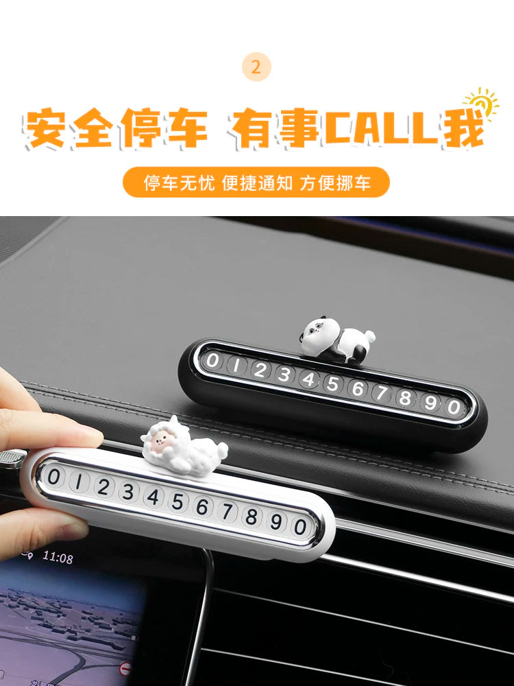 Car Moving Phone Plate Temporary Parking Number Plate Car Cute Hidden Phone Moving License Plate Car Decoration