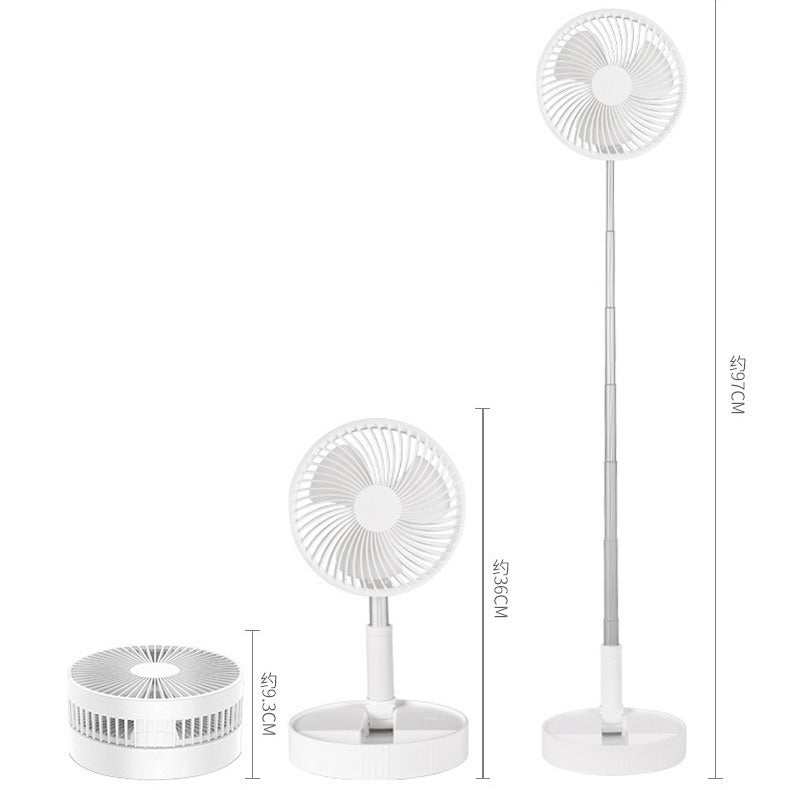 USB Charging Portable Folding Trolley Retractable Floor Small Fan Home Student Dormitory Desktop Mini Storage