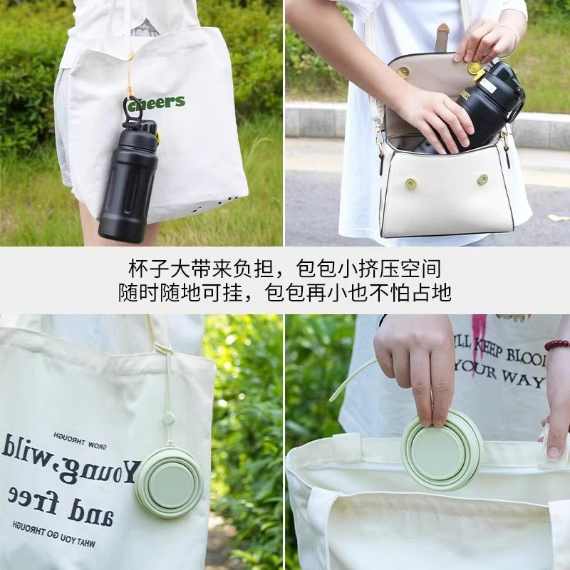 Portable Silicone Folding Water Cup, Retractable Travel Mouthwash and Toothbrush Cup, Outdoor Compression Cup