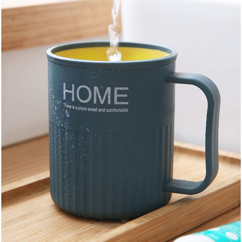 Two-Tone Handled Tooth Cup for Household Use – Simple Brushing and Rinsing Cup