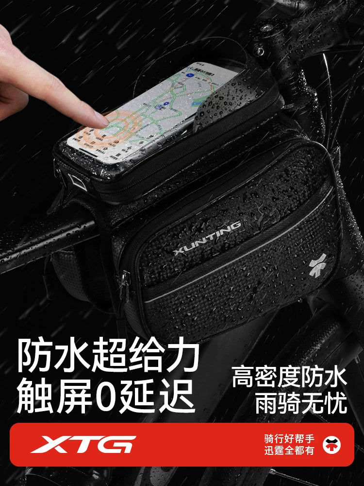 Bicycle Hanging Bag Riding Equipment Mountain Bike Storage Bag Front Beam Mobile Phone Bicycle Road Storage Bag Accessories