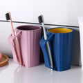 Korean Style Two-Color Mouthwash Rinse Cup with Handle – Toothbrush Cup for Male and Female Students and Family Brushing