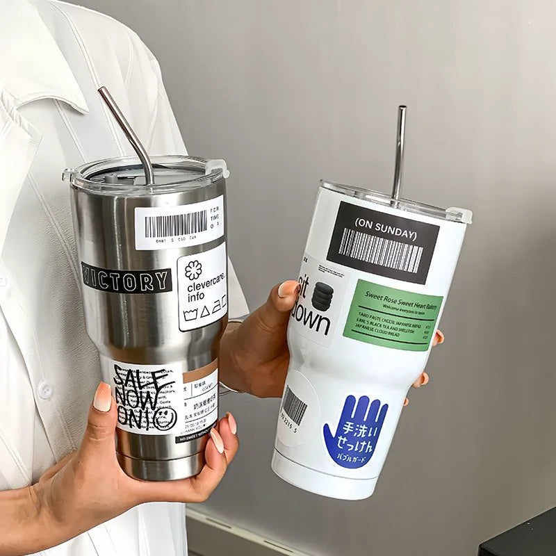 [Cold Preservation] Milk Tea Ice Cream Cup 304 Stainless Steel Large Capacity Water Cup Ice Preservation Cup Cold Preservation Cup Car Coffee Cup