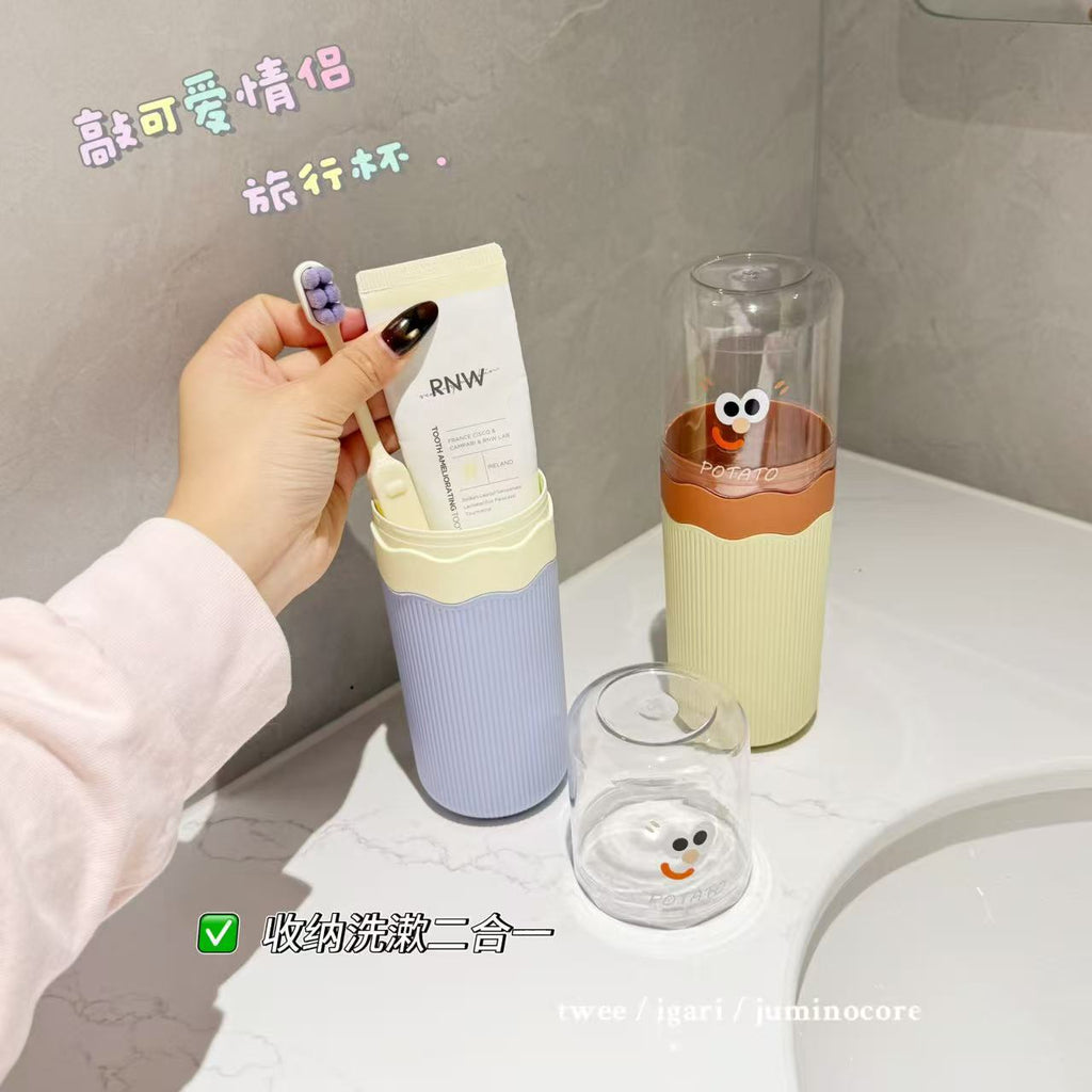 Portable High-Looking Mouthwash Cup with Lid for Travel & Student Dormitory – Toothbrush Storage Box and Wash Cup