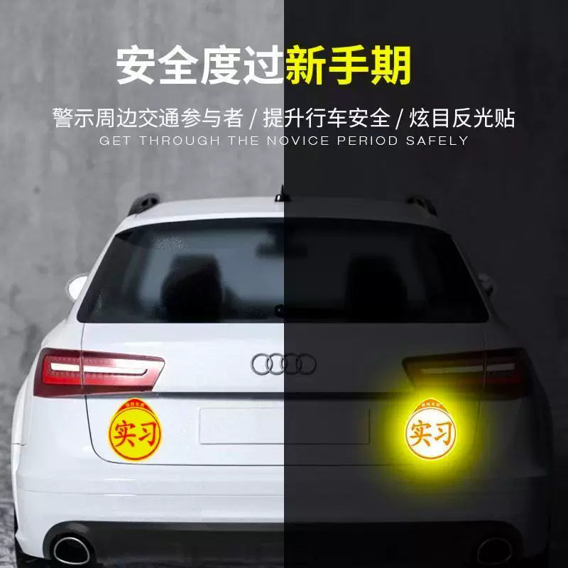 Novice on the Road Internship Car Stickers Reflective Logo Car Magnetic Stickers Funny Creative Magnetic Female Driver Stickers Magnetic