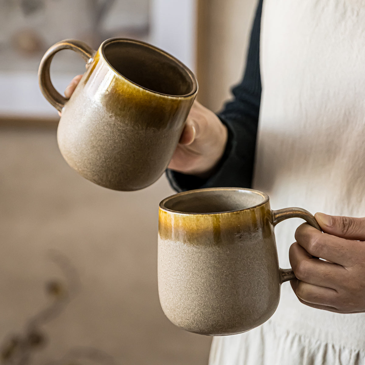 2026 New Large Capacity Vintage Ceramic Coffee Mug for Home & Office, Wholesale Water Cup and Tea Cup