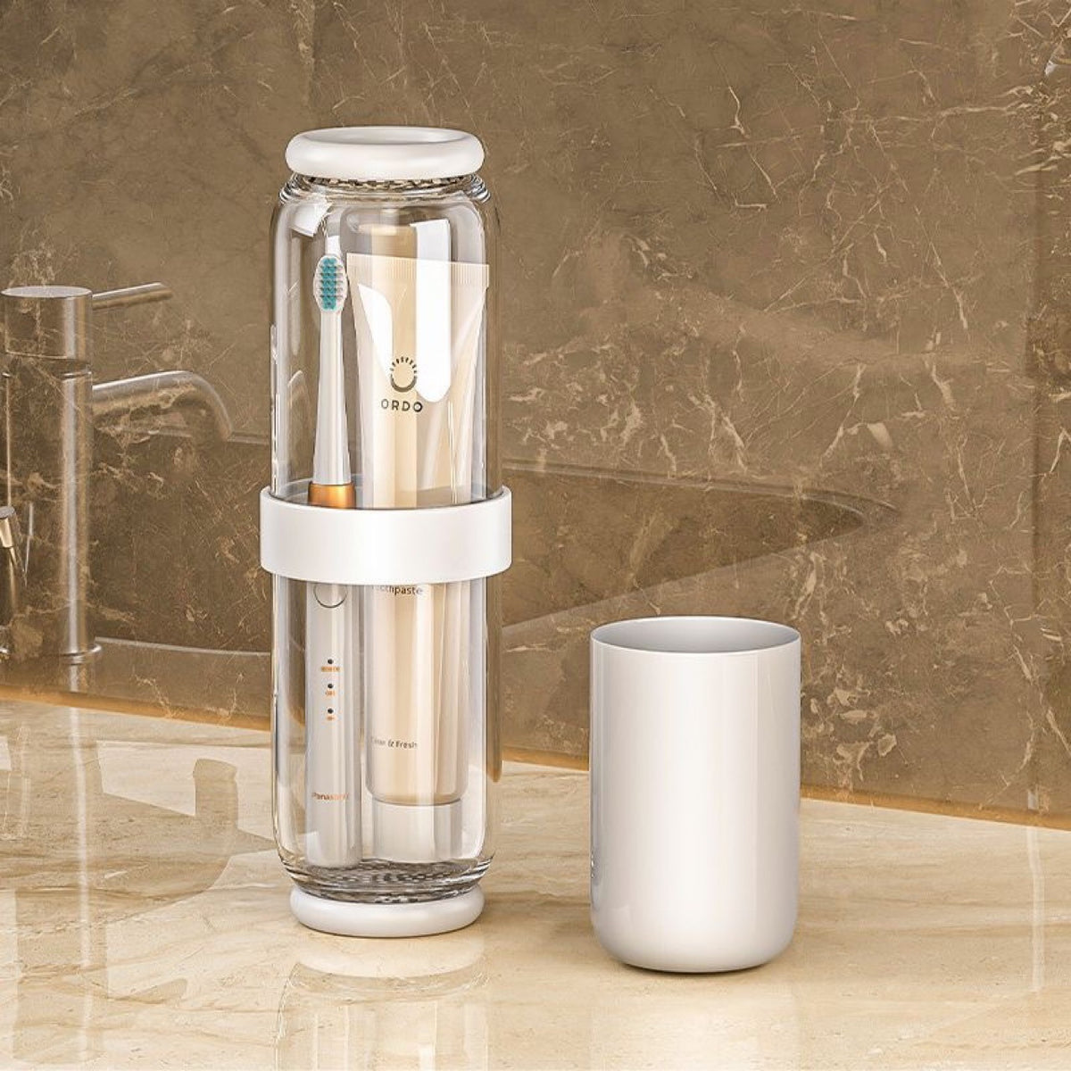 Portable Transparent Travel Wash Cup for Children and Couples, Toothbrush, Toothpaste and Mouthwash Cup, Travel Tooth Cup