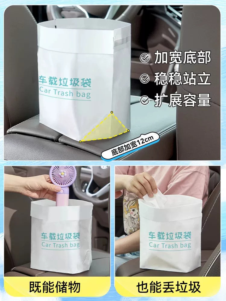 Car Garbage Bag Trash Can Car Interior Car Good Stuff Adhesive Disposable Storage Tube Hanging