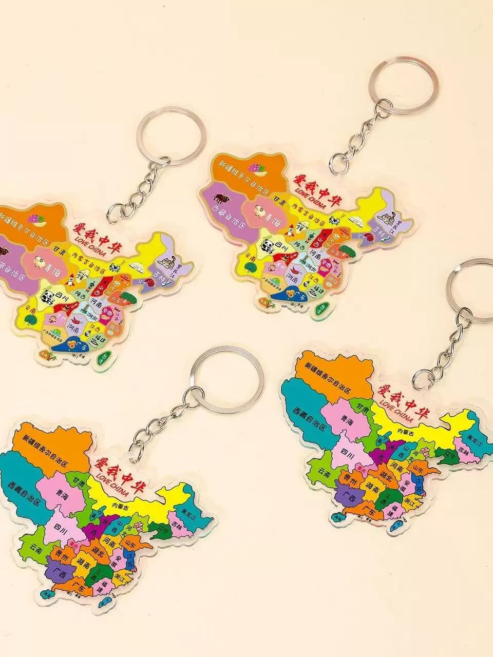Elementary School Student Schoolbag Chinese Map Pendant Gift Keychain Ornaments Acrylic Creative Small Gift