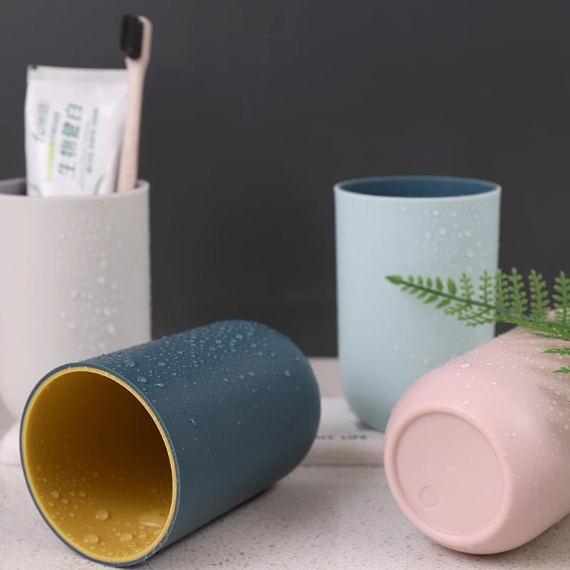 Contemporary Minimalist Two-Tone Mouthwash Cup – Creative Household Water Cup and Toothbrush Cup, Thickened Plain Rinse Cup