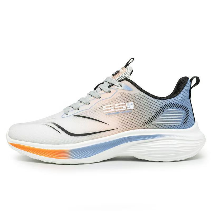 Sports Shoes Men's New Mesh Breathable Shock-Absorbing Running Shoes Comfortable Lightweight Soft Bottom Trendy Large Size Men's Shoes