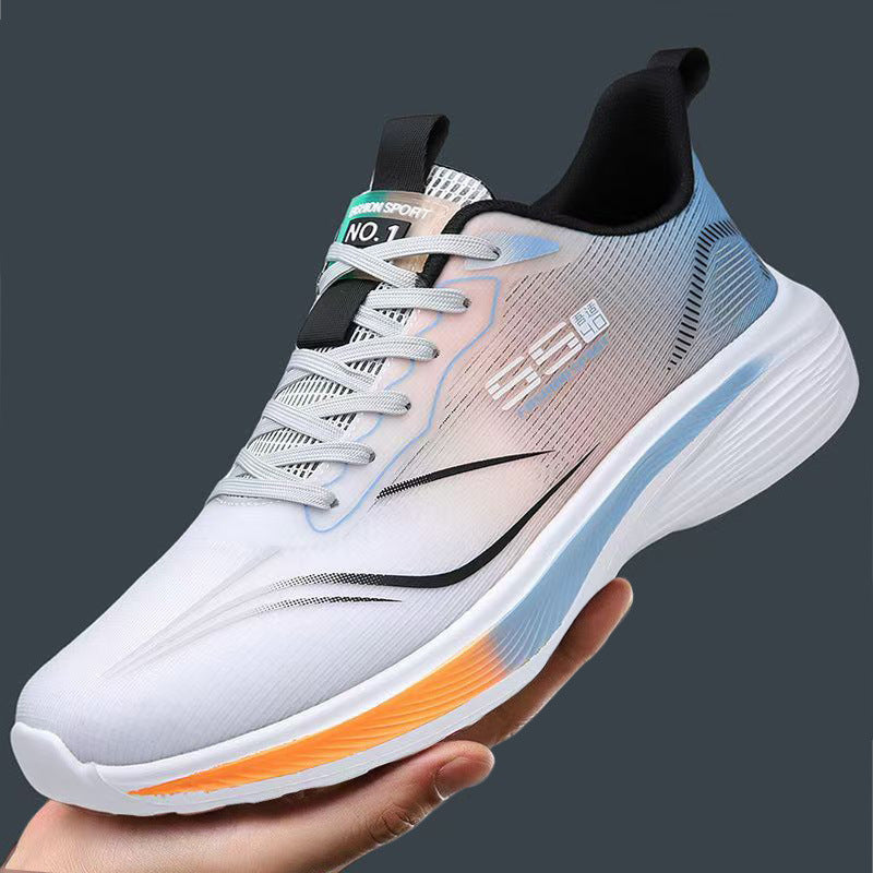 Sports Shoes Men's New Mesh Breathable Shock-Absorbing Running Shoes Comfortable Lightweight Soft Bottom Trendy Large Size Men's Shoes