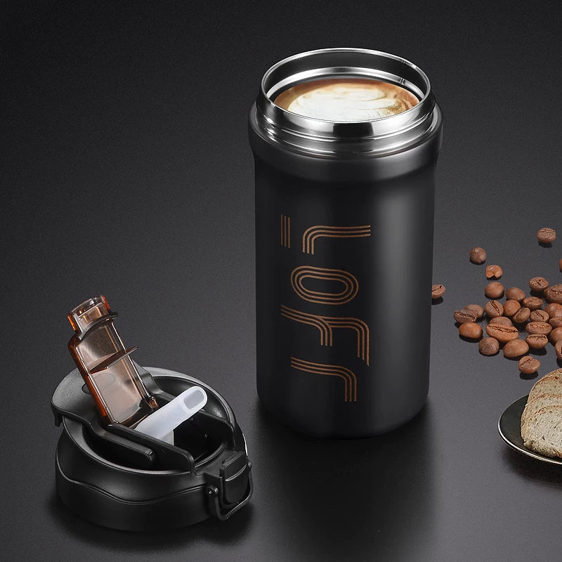Vacuum Cup Men's Coffee Cup Portable Car Straw Water Cup 2025 New High-Looking Portable Cup