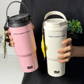 316 New Stainless Steel Vacuum Cup Large Capacity High-Looking Water Cup Straw Ice Cream Cup Car Portable Cup