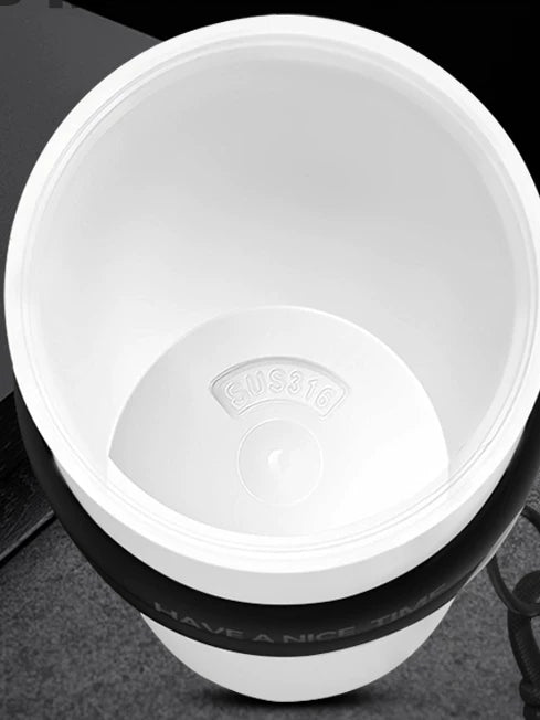 Large Capacity Straw Ice Cream Cup Ceramic Liner Vacuum Cup Portable Car Coffee Cup Water Cup Holiday Gift