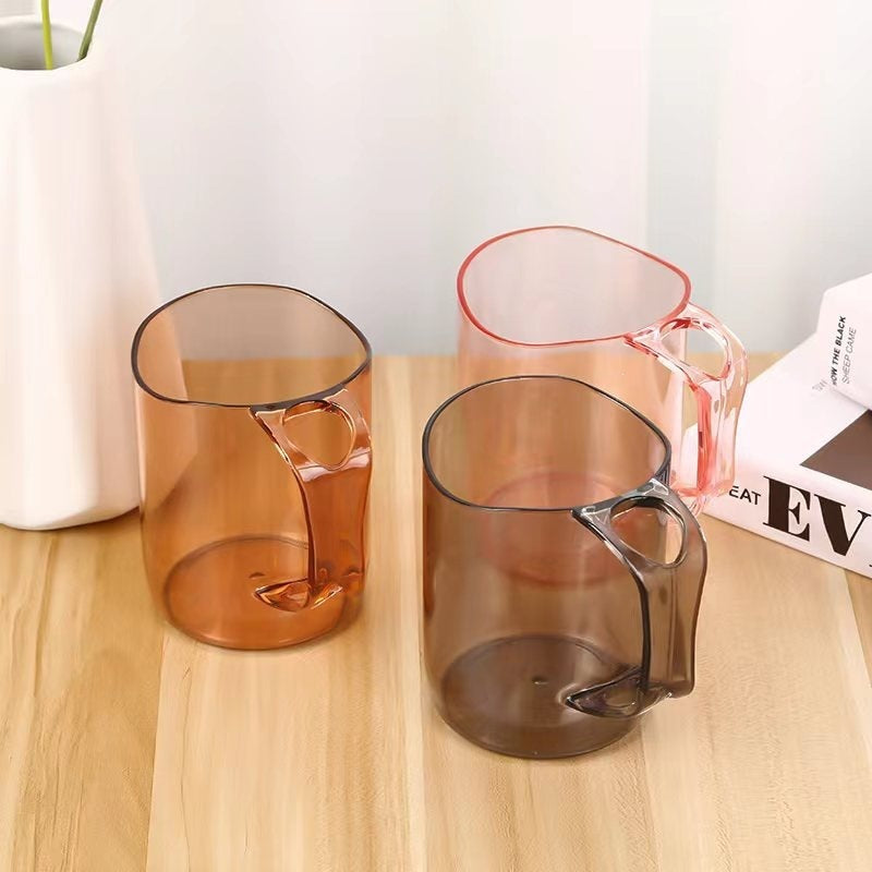 Household Simple Transparent Mouthwash Cup - Toothbrush Couple Cup & Storage Box for Brushing and Rinsing